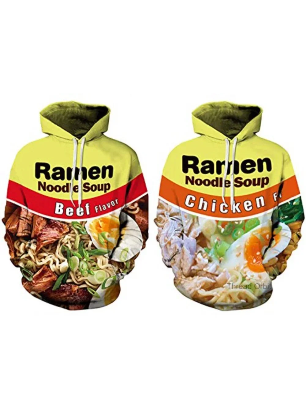 3D Ramen Noodle Beef Chicken Soup Hoodie Unisex Pullover